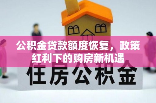 舟山新区公积金贷款额度恢复，政策红利下的购房新机遇