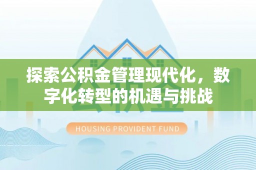 舟山新区探索公积金管理现代化，数字化转型的机遇与挑战