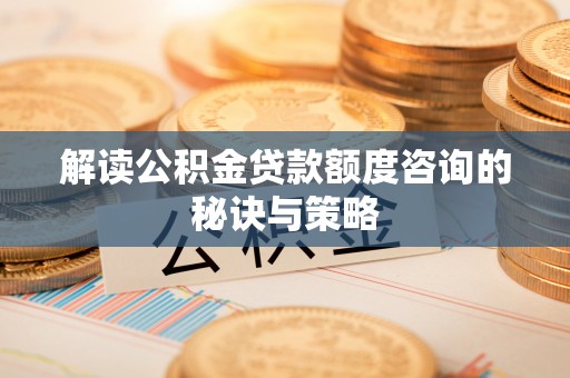 舟山新区解读公积金贷款额度咨询的秘诀与策略
