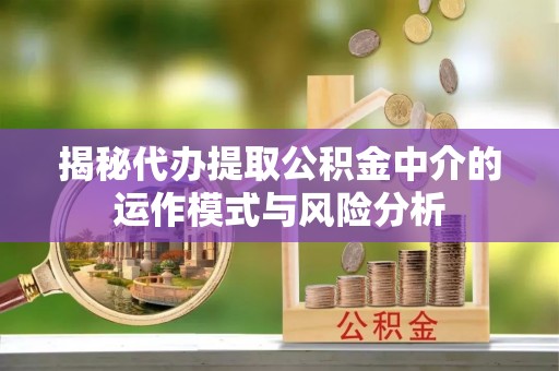 舟山新区揭秘代办提取公积金中介的运作模式与风险分析