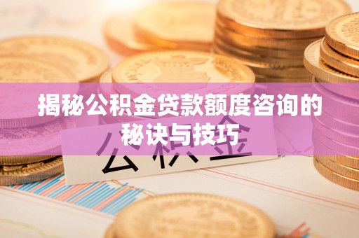 舟山新区揭秘公积金贷款额度咨询的秘诀与技巧