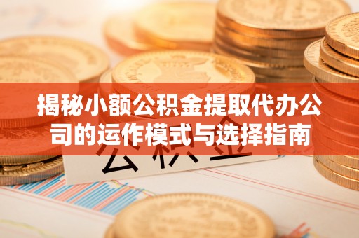 舟山新区揭秘小额公积金提取代办公司的运作模式与选择指南