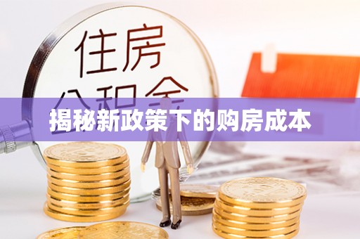 舟山新区揭秘新政策下的购房成本