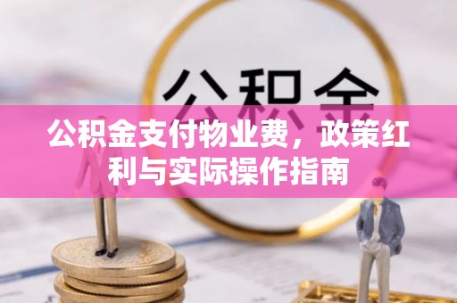 舟山新区公积金支付物业费，政策红利与实际操作指南